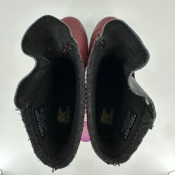 Sorel Women's Medina Waterproof Heeled Rubber Rain Boots Cabernet Red Size 7.5 - Picture 9 of 11